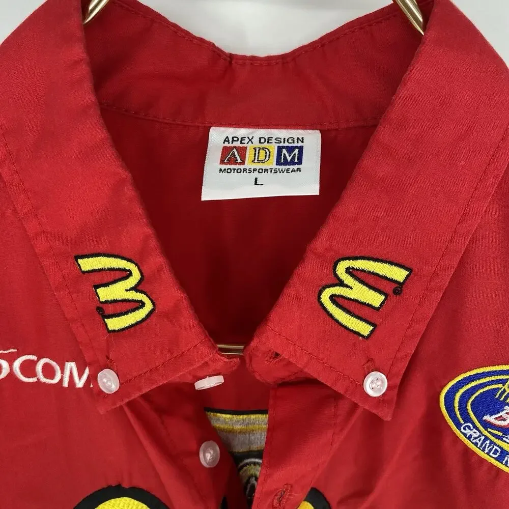 Vintage McDonalds NASCAR Racing Team Shirt Andy Houston Signed Mens L - Picture 7 of 9